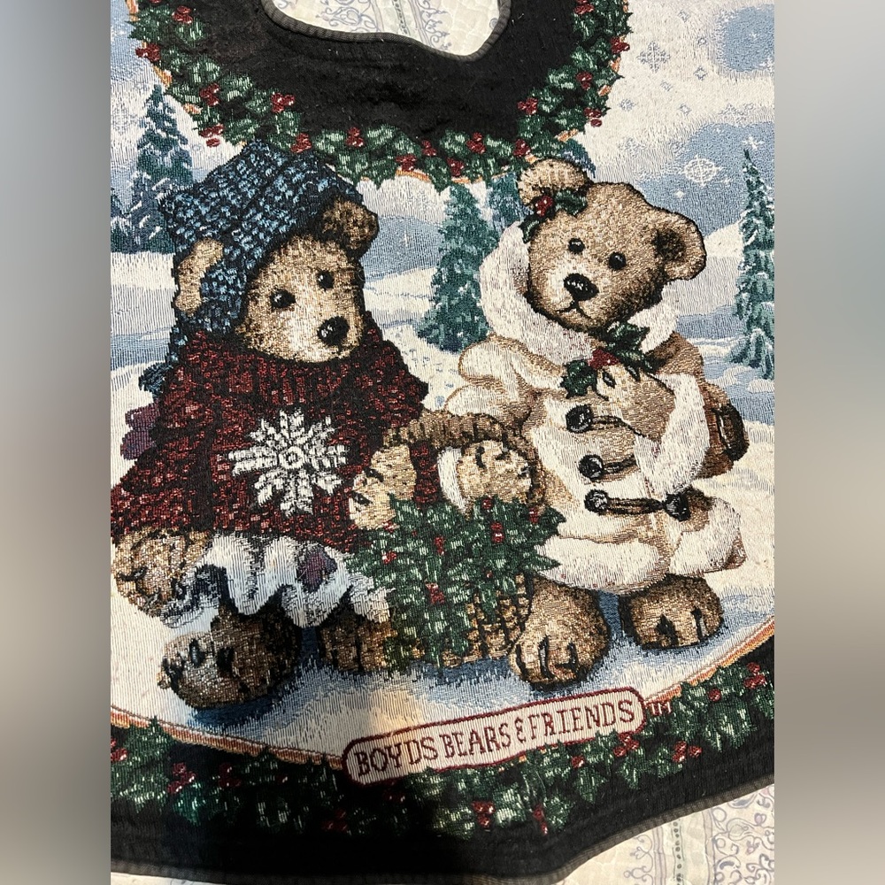 Boyd’s bear tapestry tree skirt Edmund& Bailey Gathering Holly